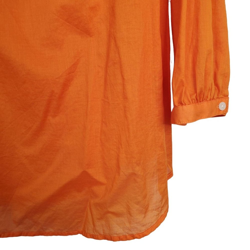LRL Ralph Lauren Size XL Pullover Cotton V-neck Ruffle Bead Tie Puff Sleeve - Picture 5 of 8